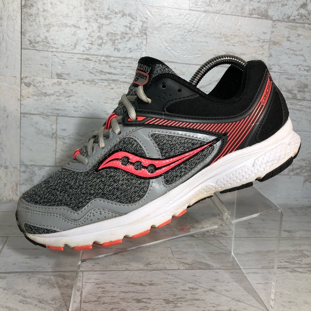 Saucony Cohesion 10 Running Shoes Gray Pink GUC